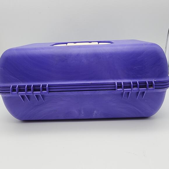 Vintage Caboodles Makeup Case Purple Swirl Mirror Slide Out Trays 3 Tiers 920381 - Picture 7 of 16
